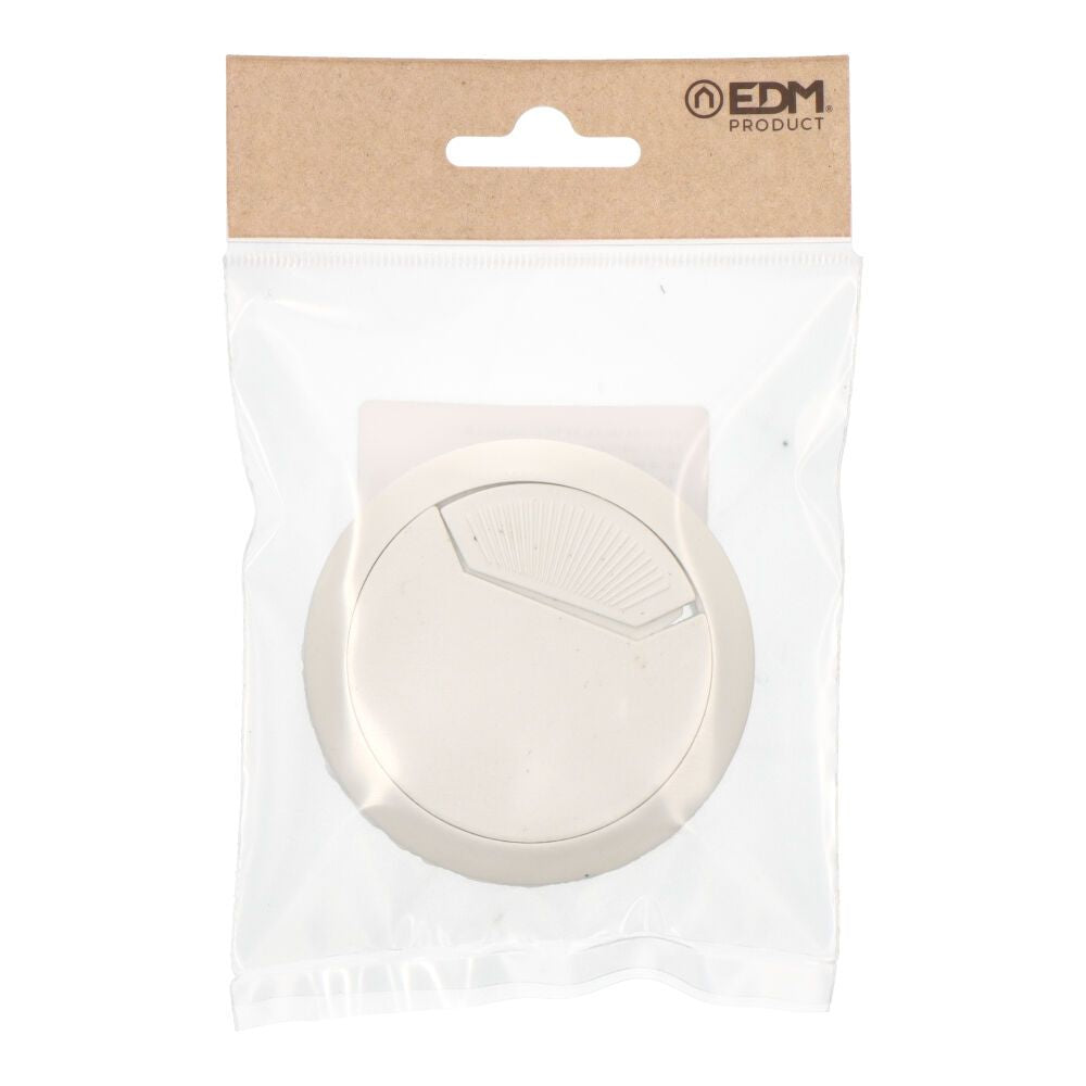 Tapón pasacables, modelo tpc01, de abs con acabado blanco, ø60 x 22 mm, blister