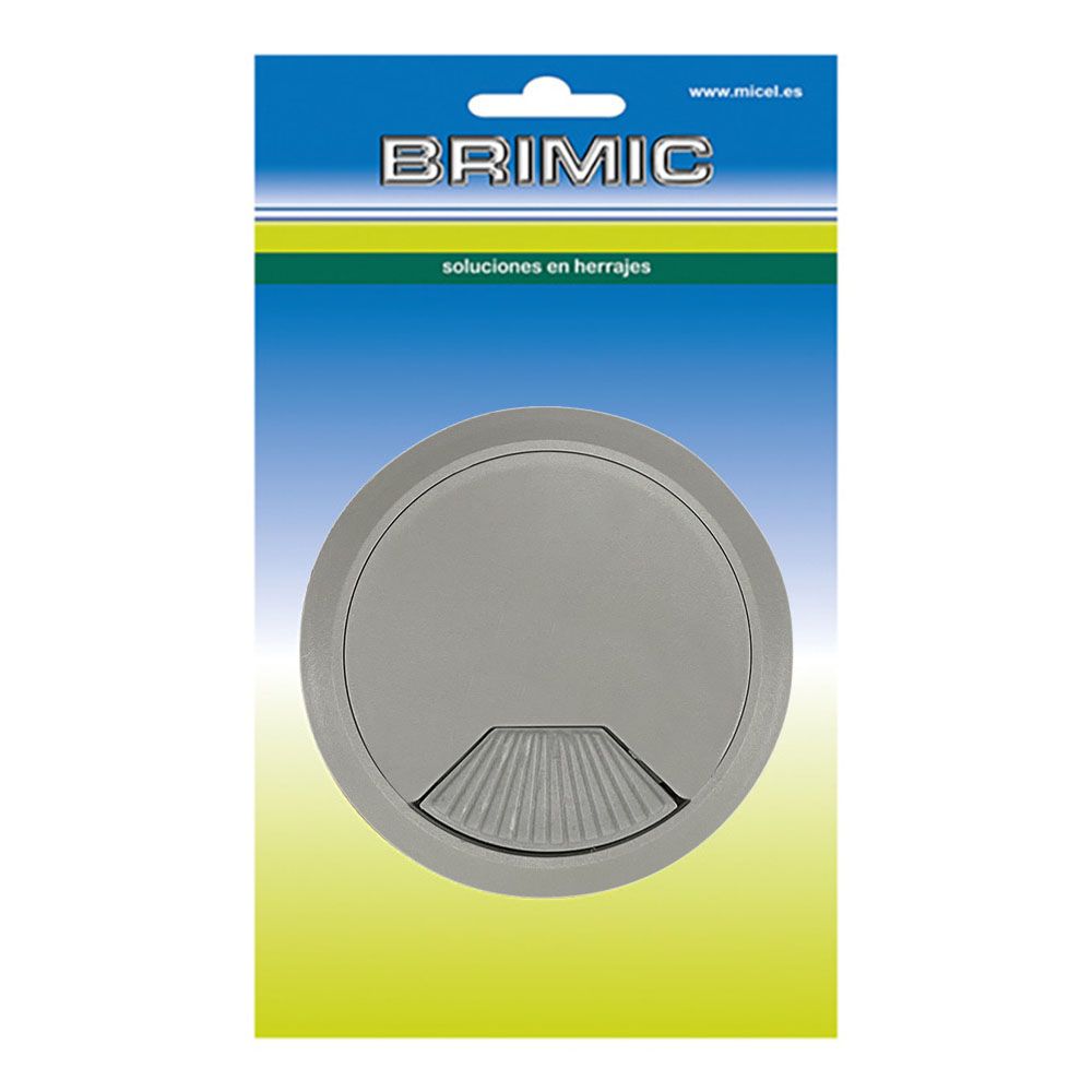 Tapón pasacables, modelo tpc01, de abs con acabado gris, ø60 x 22 mm, blister
