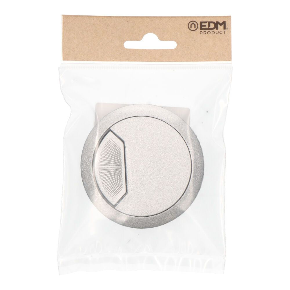 Tapón pasacables, modelo tpc01, de abs con acabado plata, ø60 x 22 mm, blister