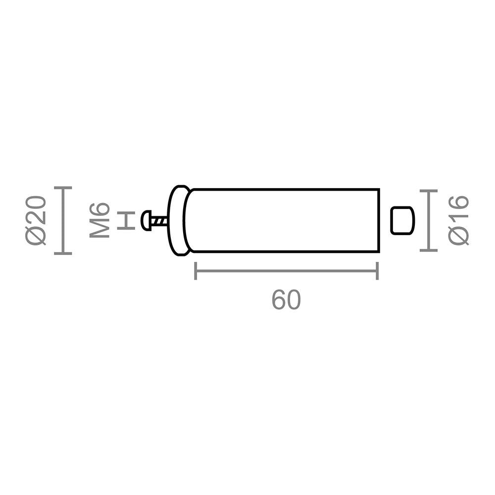Tope persiana pr08, marfil 60 mm 2 unidades