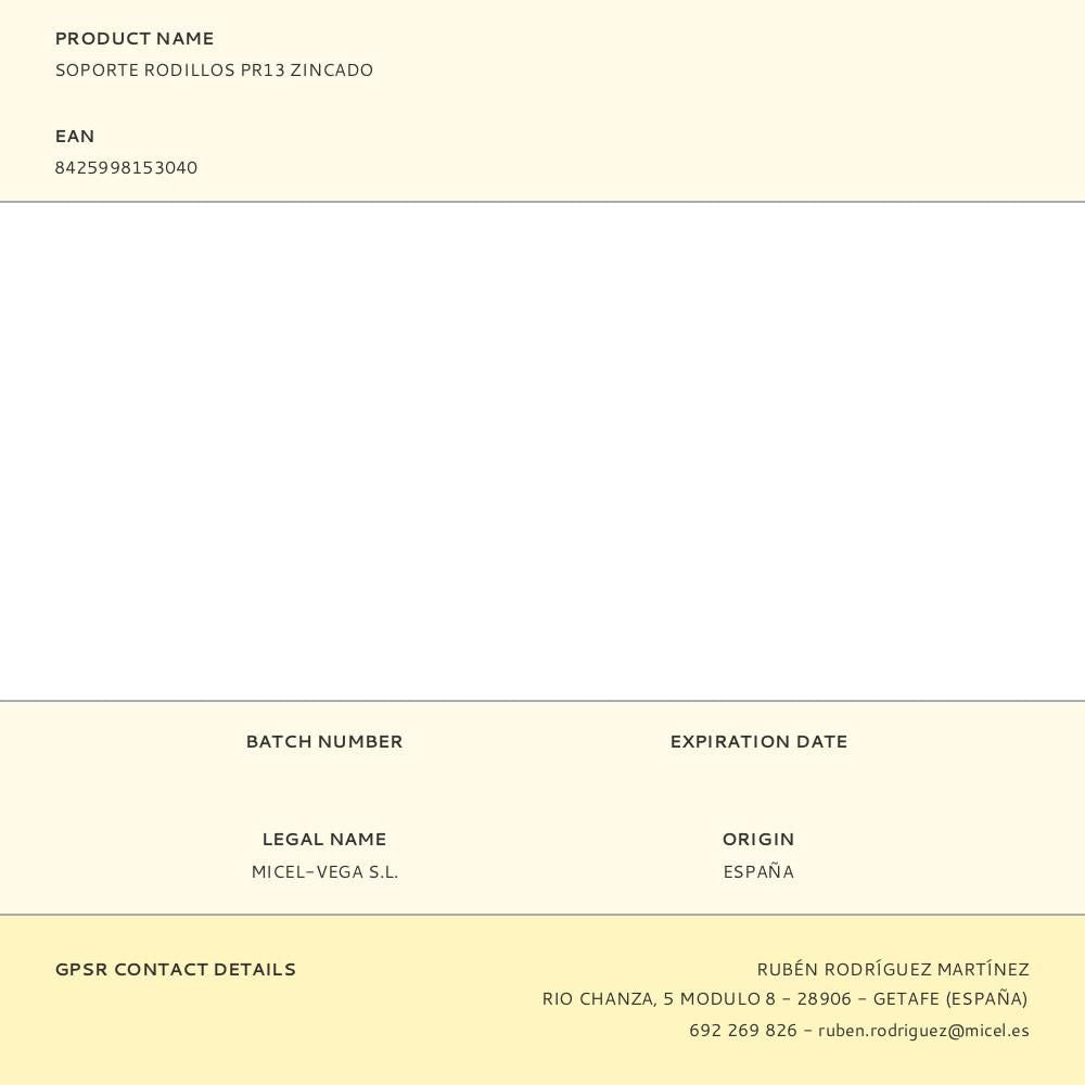 Soporte rodillos pr13 zincado