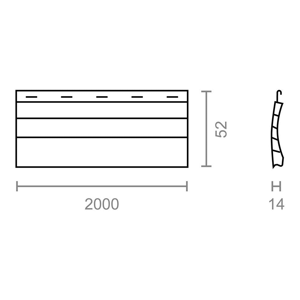 Lama persiana pr24, marfil 52 mm x 2 m