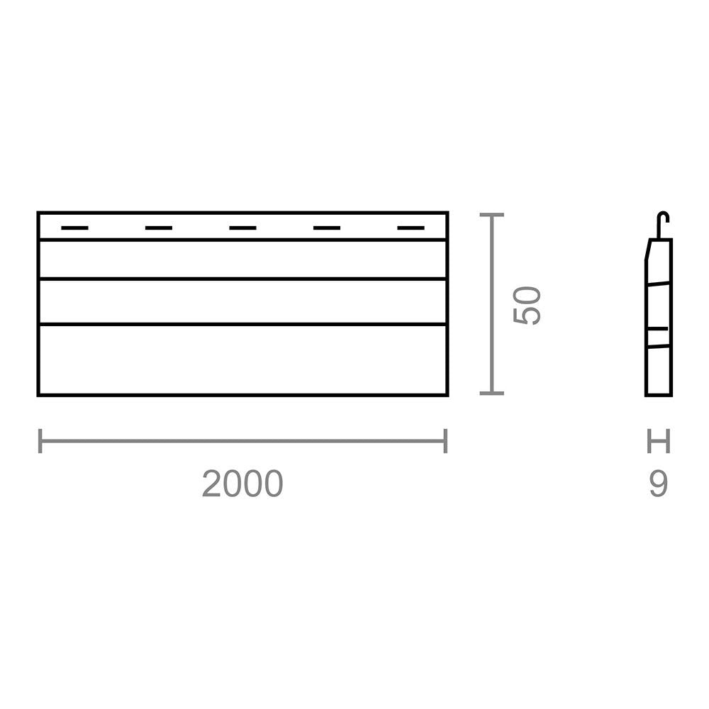Lama persiana final pr24 para 39 mm / 52 mm blanco 52 mm x 9 mm x 2 m