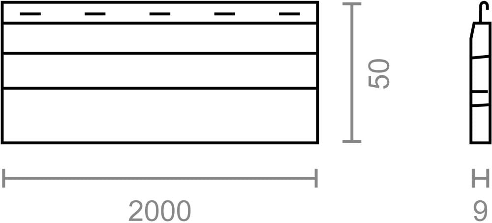 Lama persiana final pr24 para 39 mm / 52 mm marfil 52 mm x 9 mm x 2 m
