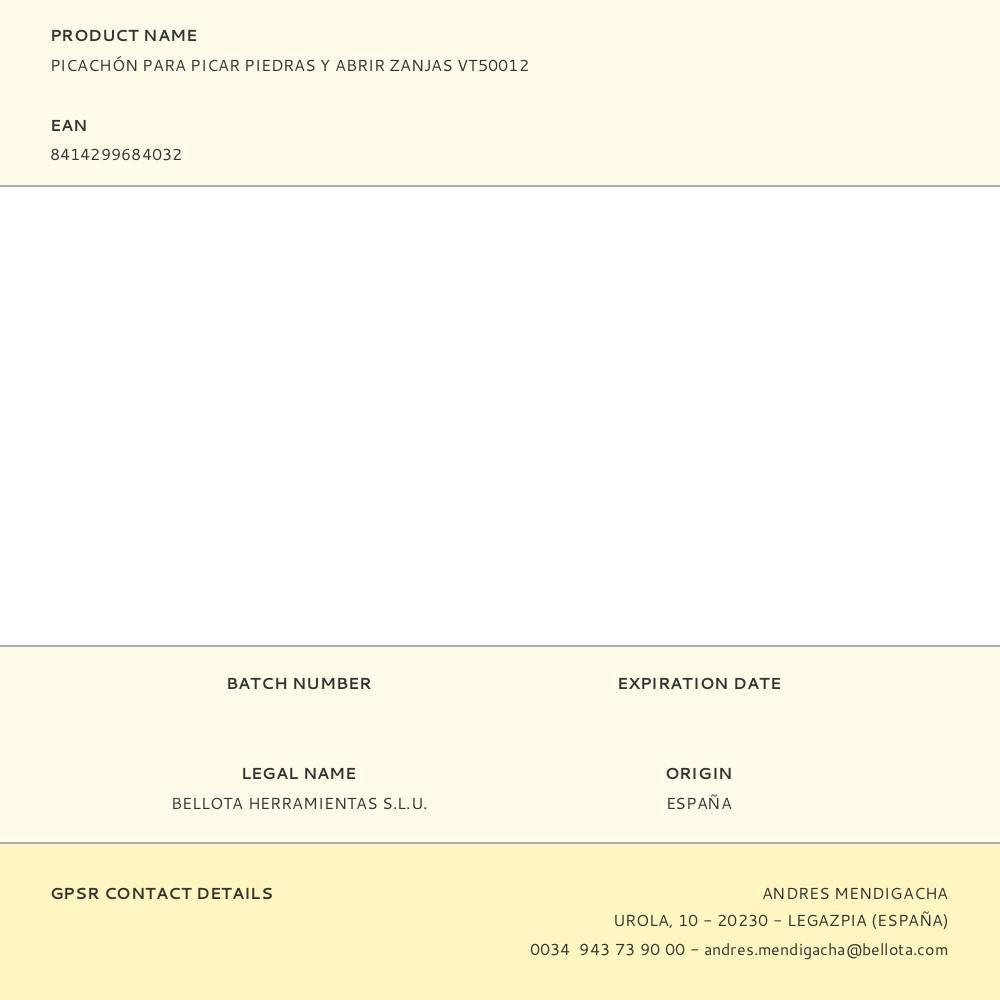 Picachón para picar piedras y abrir zanjas vt50012