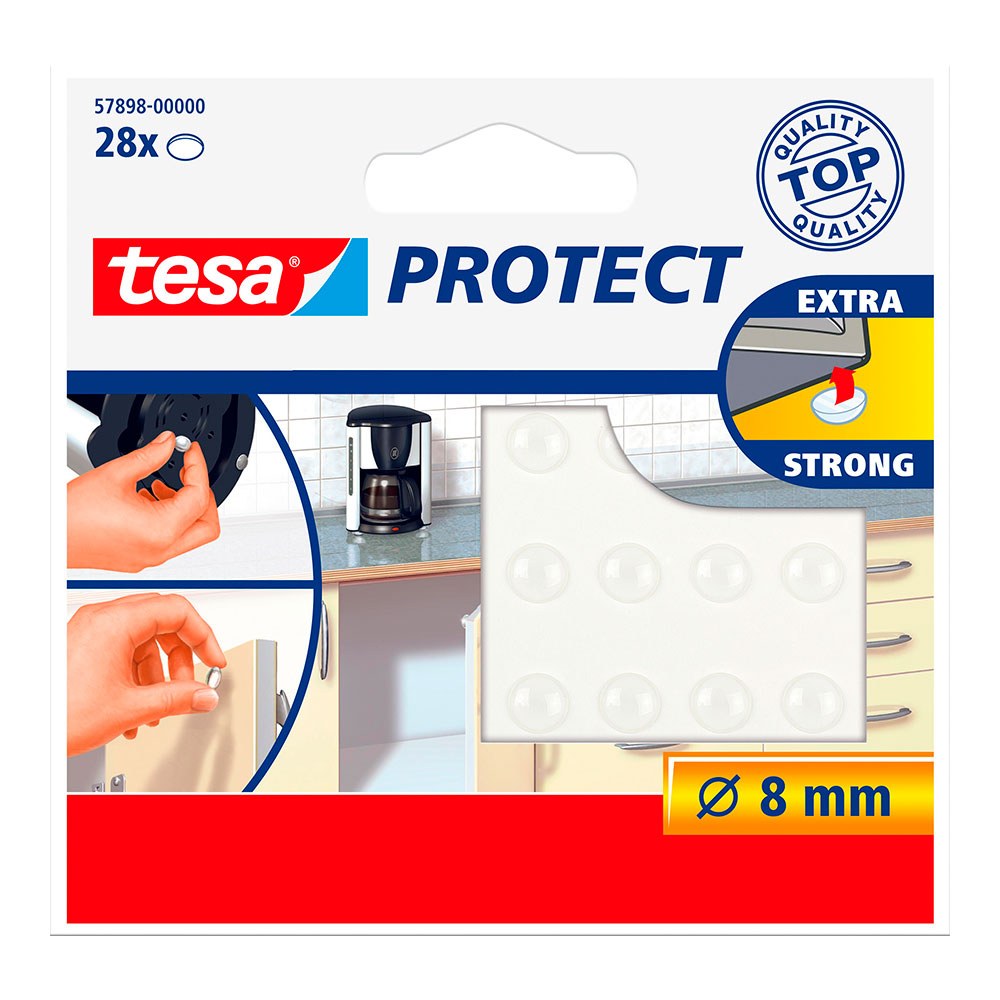 Gota autoadhesiva protectora transparete ø8 mm, 28 uds