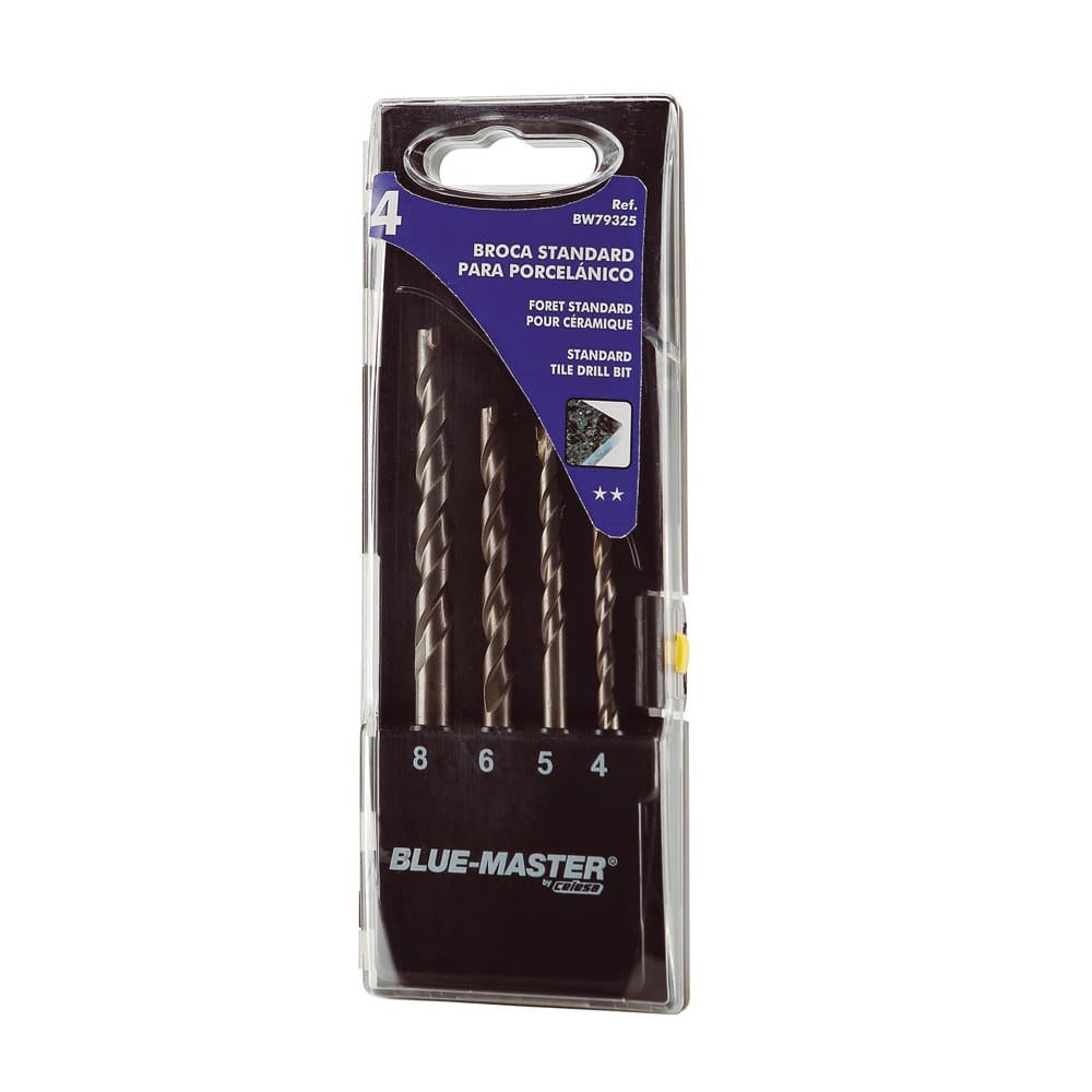 Brocas standard porcelánico ø4-5-6-8 mm, juego 4 piezas
