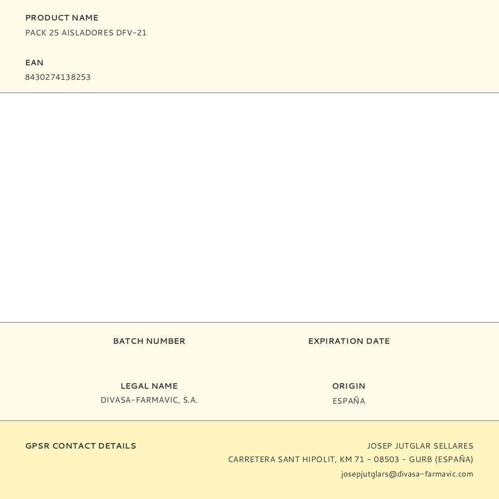 Pack 25 aisladores dfv-21