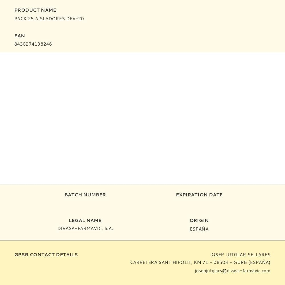 Pack 25 aisladores dfv-20