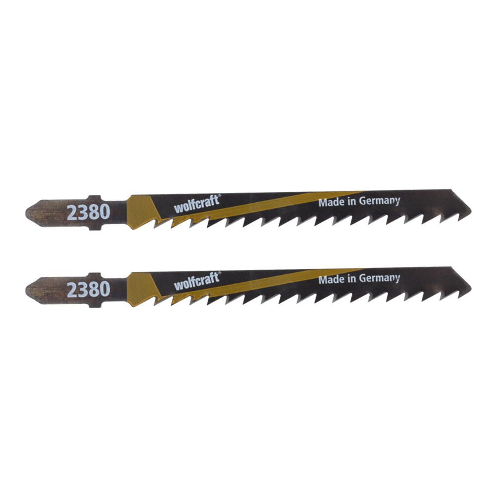 Hoja de sierra de calar hcs 100 mm, vástago t, madera corte basto, 2 uds