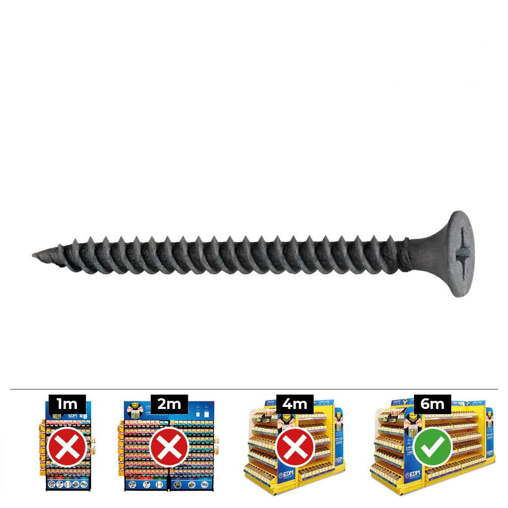 Caja 1000 unid. tornillo placa yeso placa-metal ssf ø3,5x25mm fosfatado