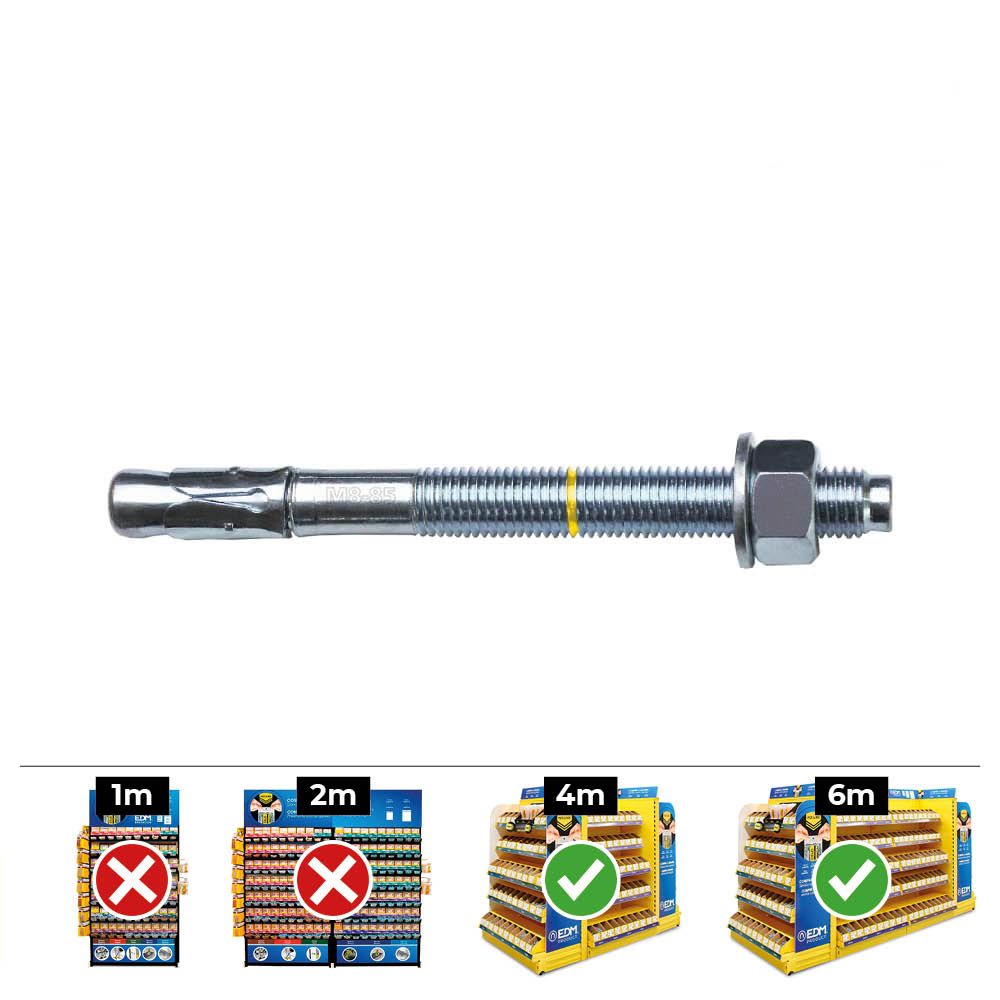 Anclaje homologado ce bap ø8 x 95 mm/30 zincado, caja 50 uds