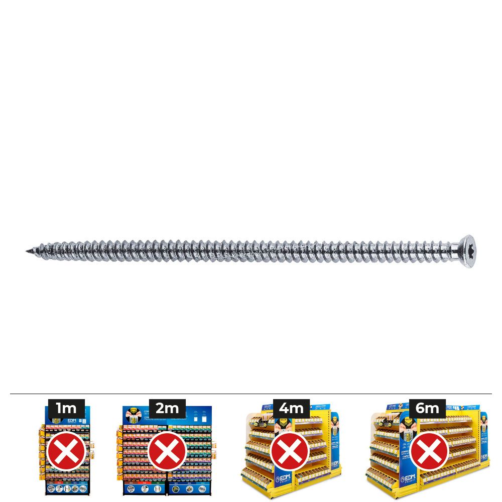 Caja 100 uds. tornillo de premarcos fbs 7,5-92 avellanado, cincado