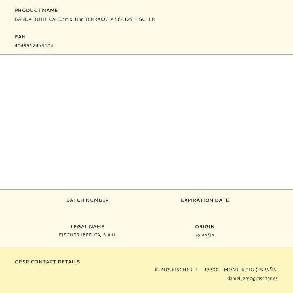 Banda butílica terracota 10 cm x 10 m