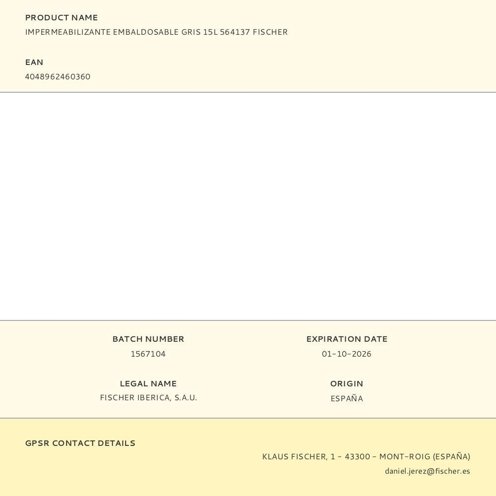 Impermeabilizante embaldosable gris 15 l