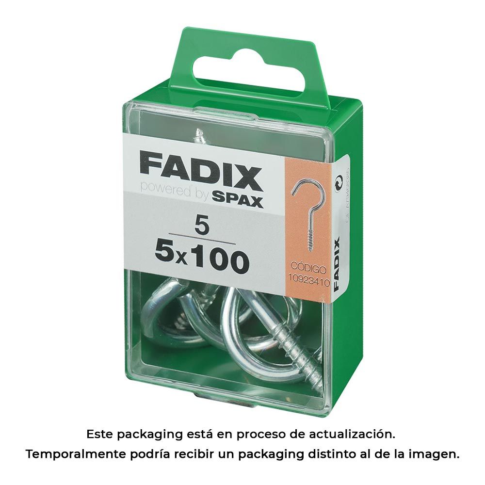 Hembrilla abierta zincado 5,0 x 100 mm, caja m 5 uds