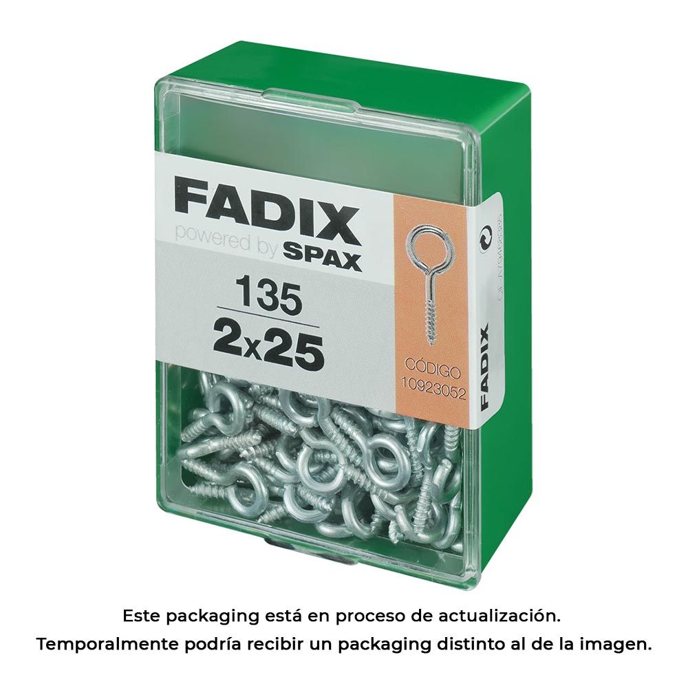 Hembrilla cerrada zincado 2,0 x 25 mm, caja m 135 uds