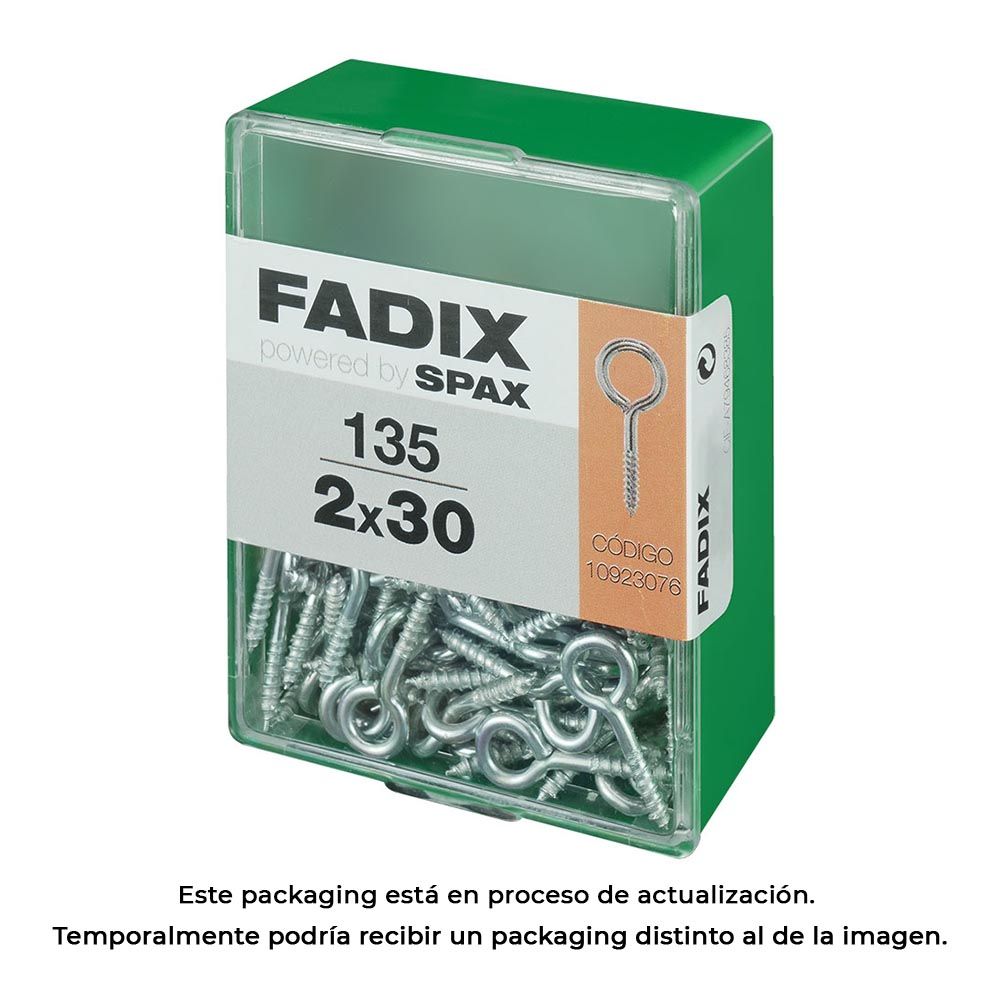 Hembrilla cerrada zincado 2,0 x 30 mm, caja m 135 uds