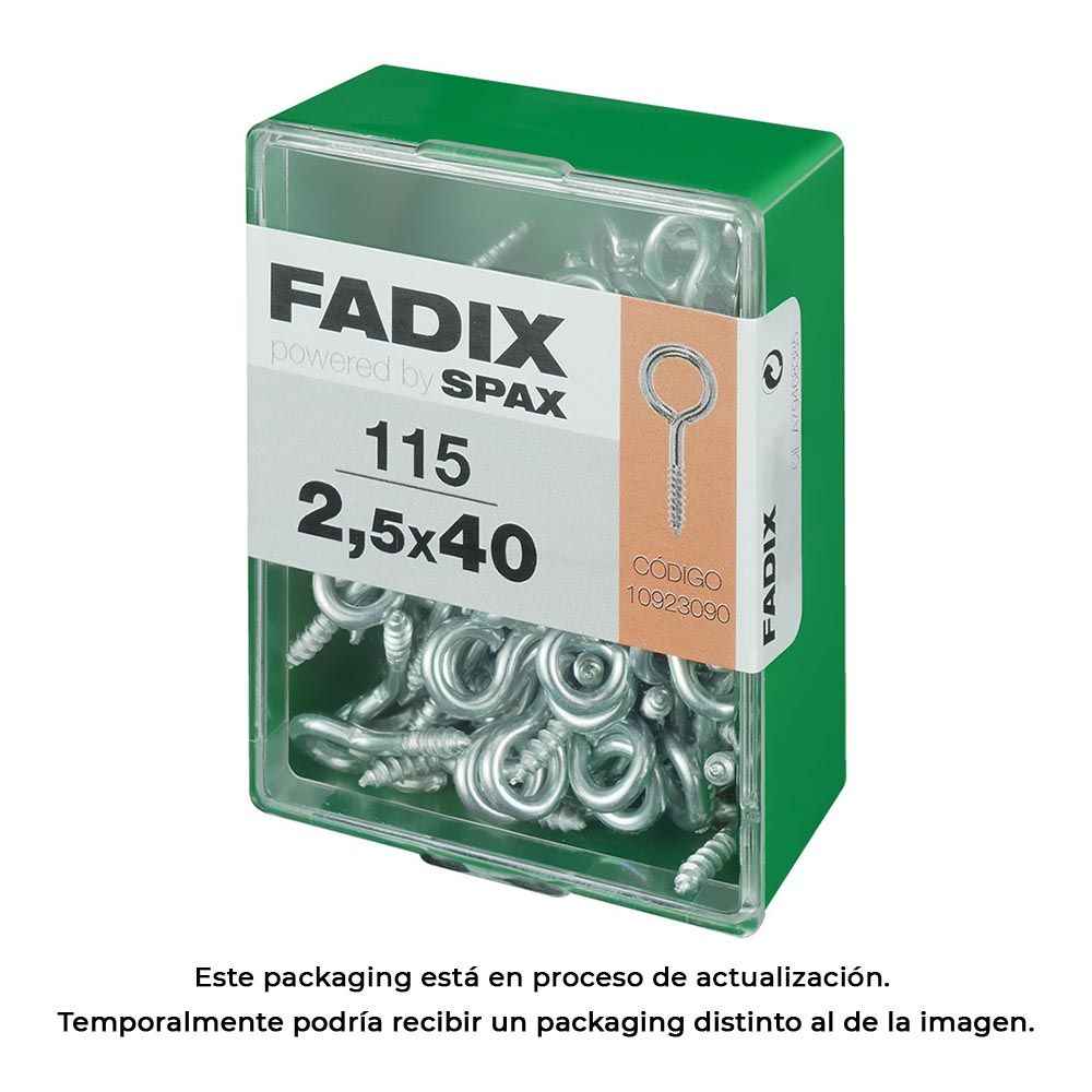 Hembrilla cerrada zincado 2,5 x 40 mm, caja m 115 uds