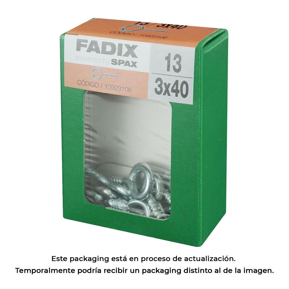 Hembrilla cerrada zincado 3,0 x 40 mm, caja m 13 uds