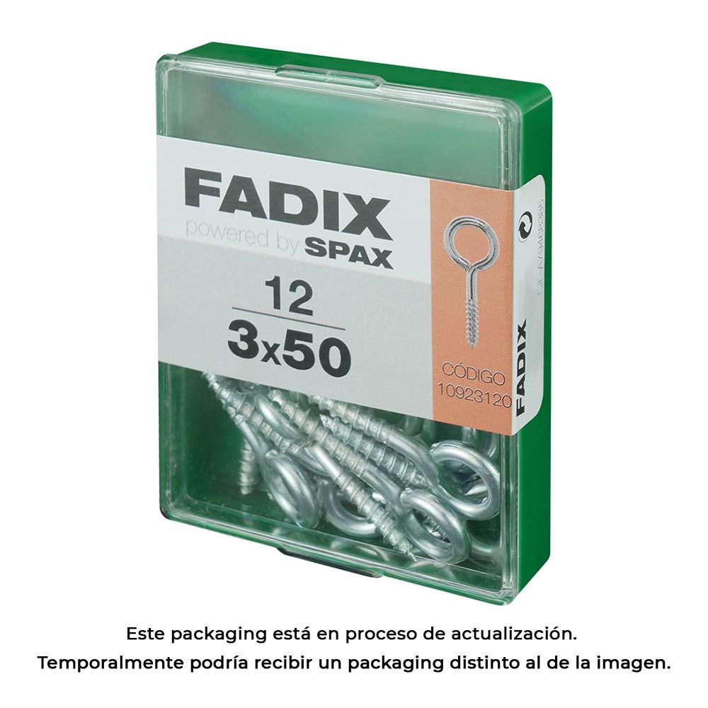 Hembrilla cerrada zincado 3,0 x 50 mm, caja m 12 uds