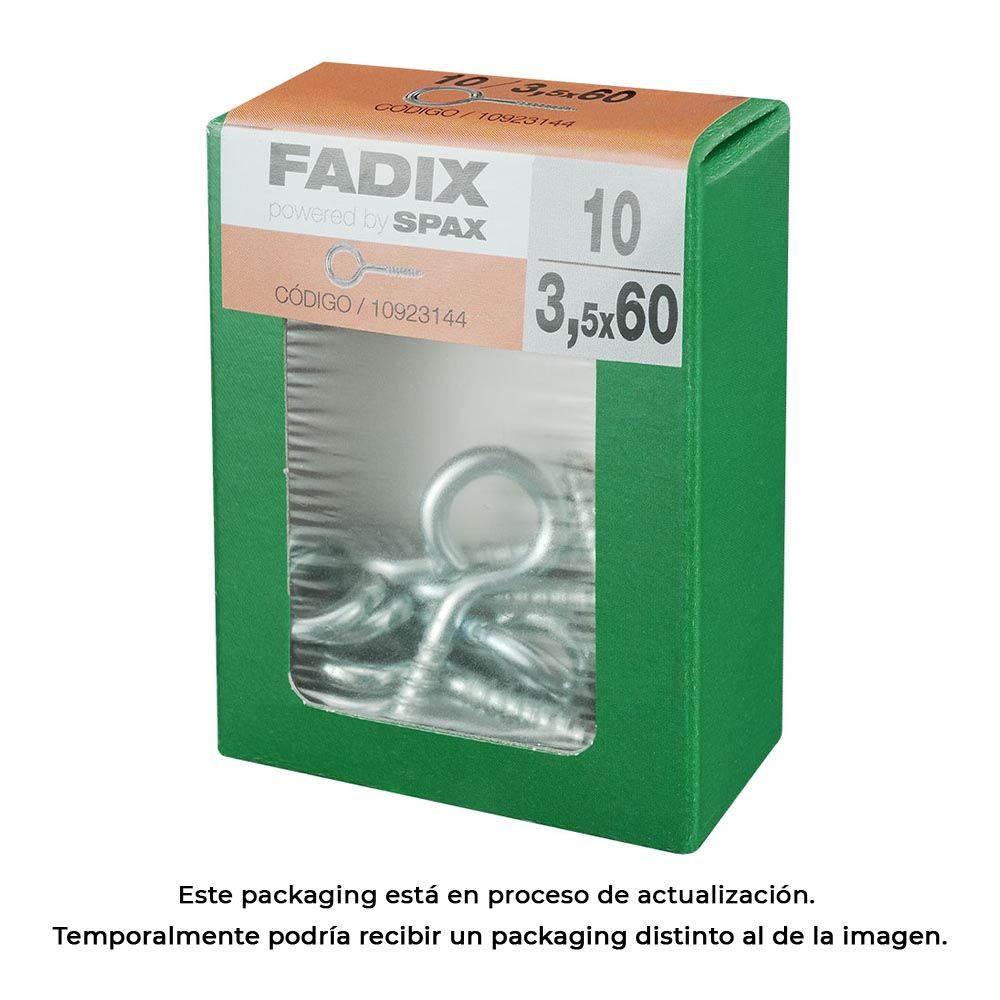 Hembrilla cerrada zincado 3,5 x 60 mm, caja m 10 uds