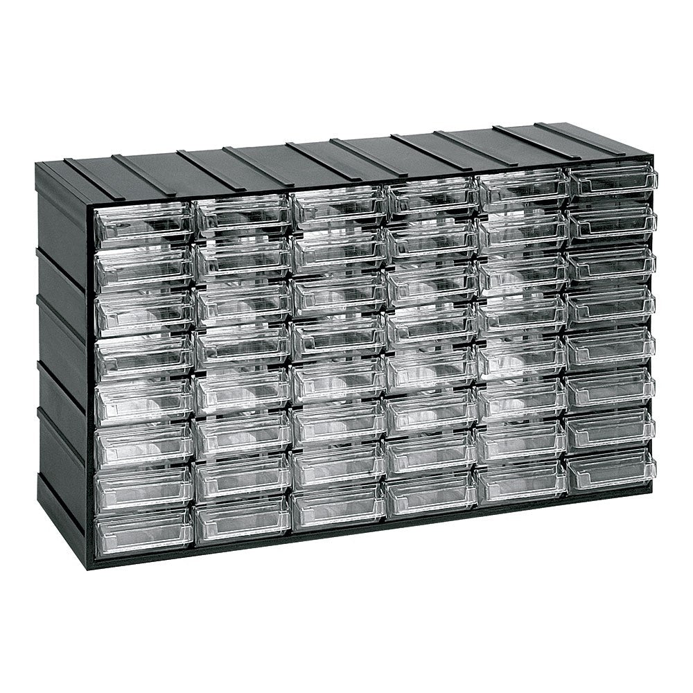 Cajonera modular con 48 cajones transparentes, 382 x 148 x 230 mm