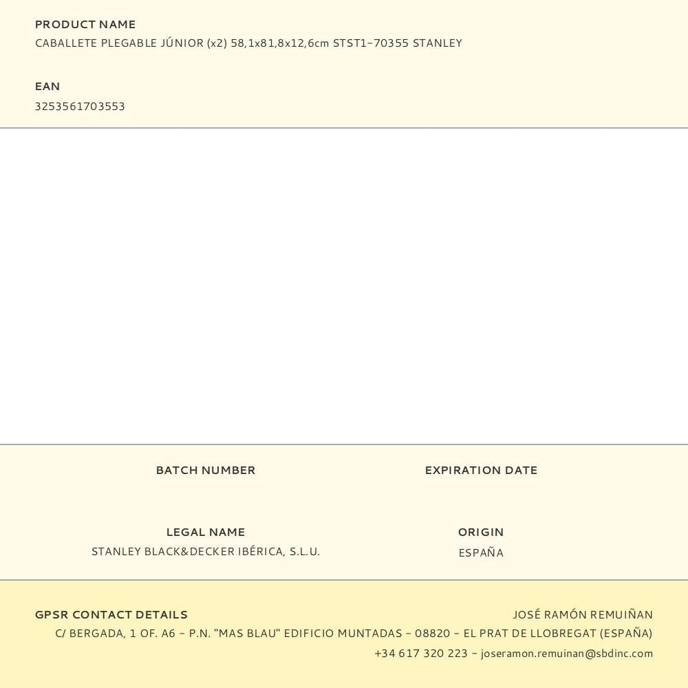 Caballete plegable júnior - 58,1 x 81,8 x 12,6 cm, 2 unidades