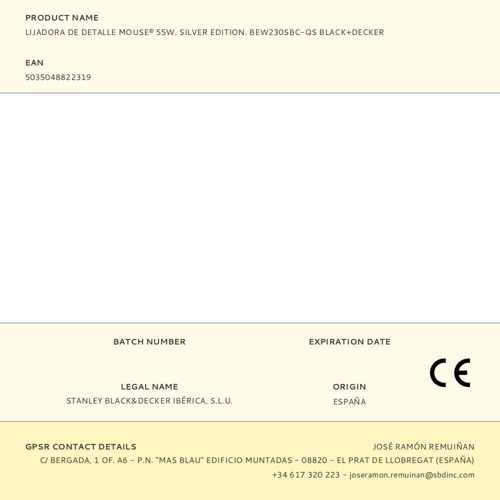 Lijadora de detalle mouse® 55w. silver edition. bew230sbc-qs black+decker