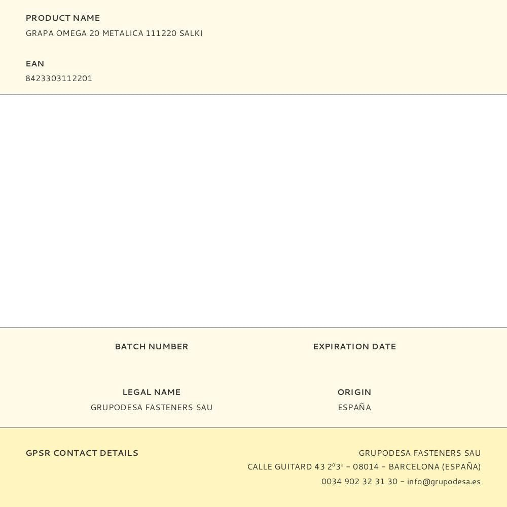 Grapa omega 20 metalica 111220 salki