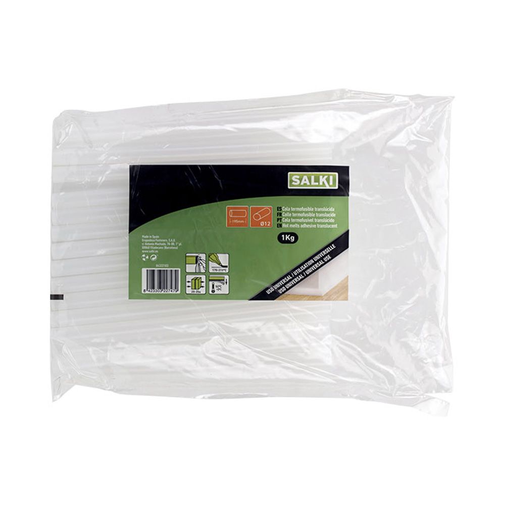 Barra de cola termofusible para uso universal translúcida, ø12 x 195 mm, 1kg