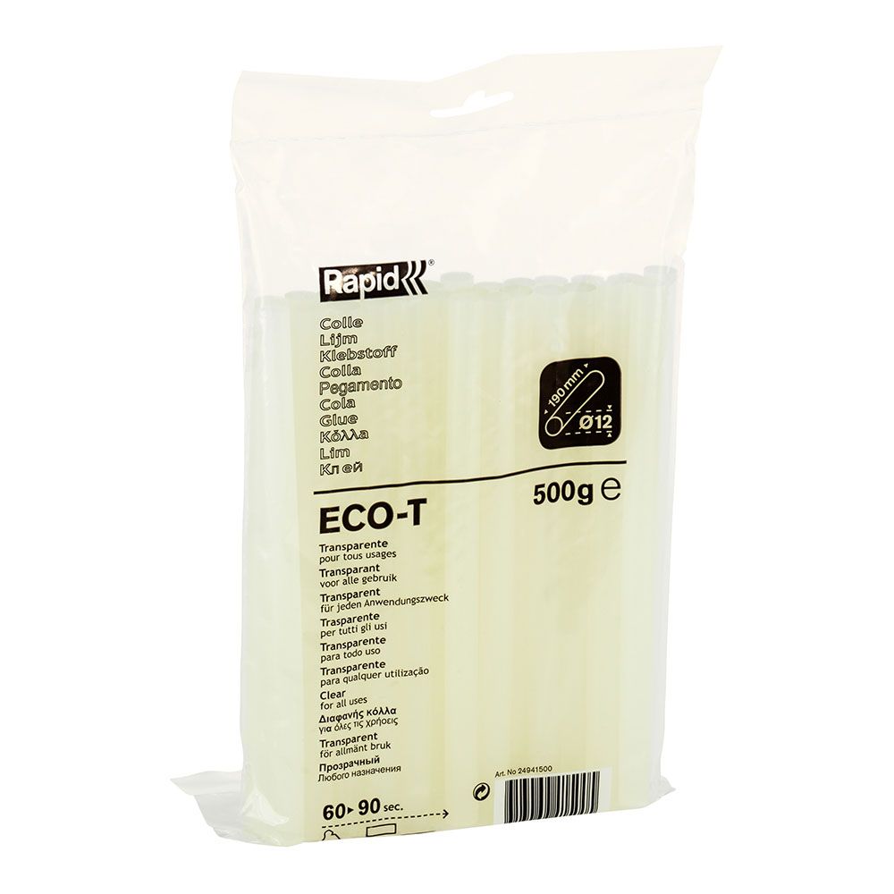 Barra de cola termofusible eco t, transparente, ø12 x 190 mm, 500 g