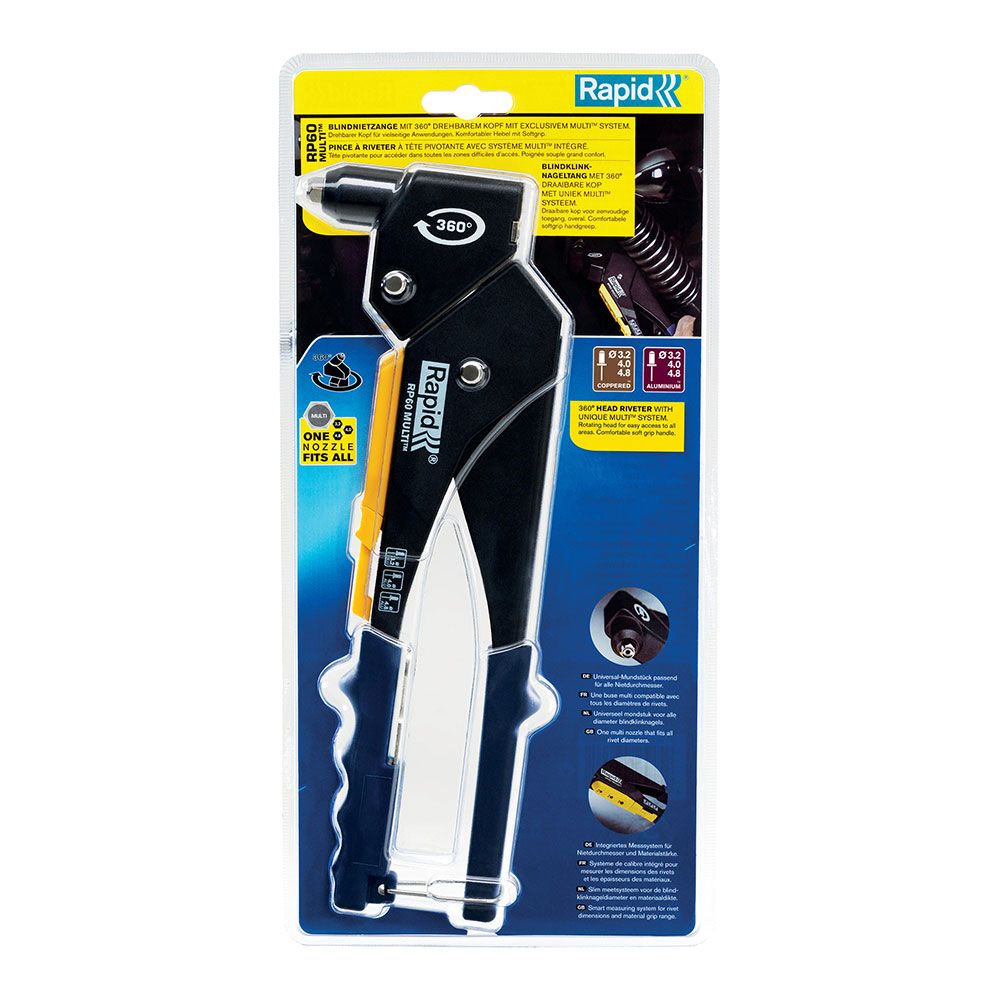 Remachadora manual rp60 cabezal giratorio multi