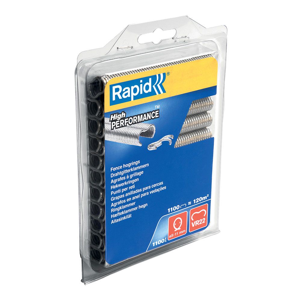 Grapas anilladas para cercas vr22 galvanizada, blister 1100 uds