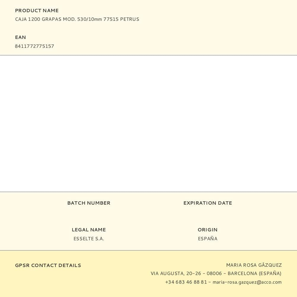 Caja 1200 grapas mod. 530/10mm 77515 petrus