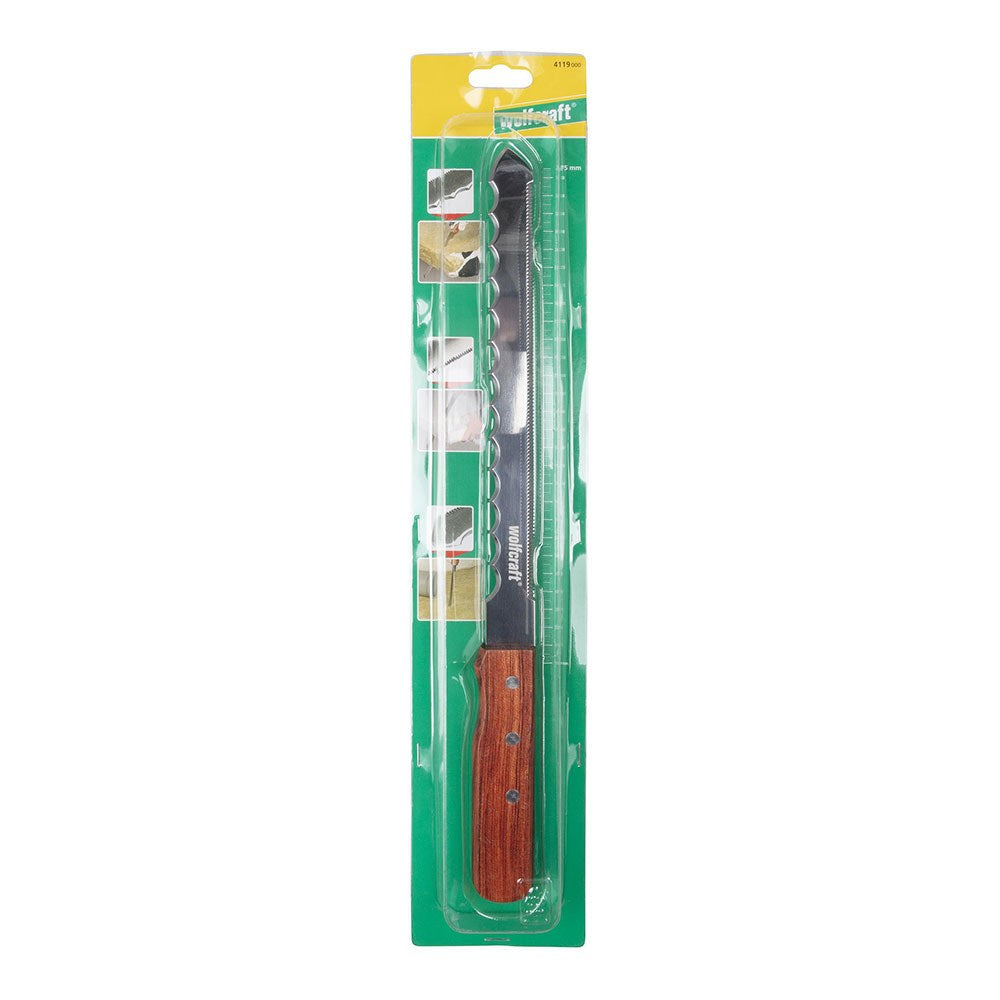 Cuchillo con mango de madera para materiales aislantes profesional, 275 mm