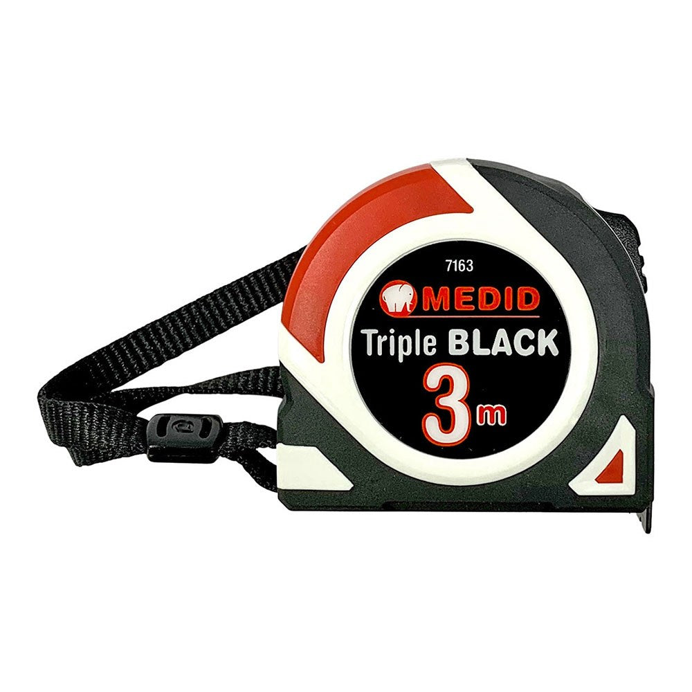 Flexómetro triple black bimaterial 3 m x 16 mm