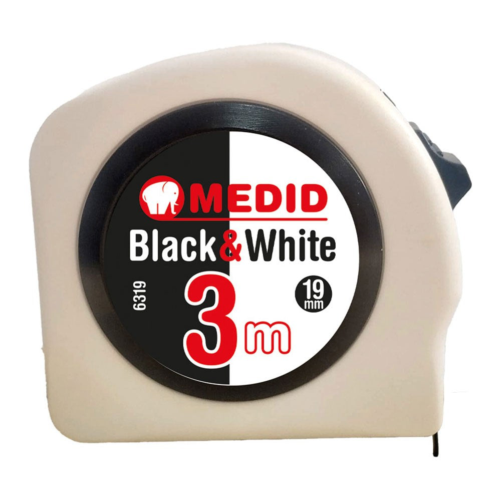 Flexómetro black & white 3 m x 19 mm