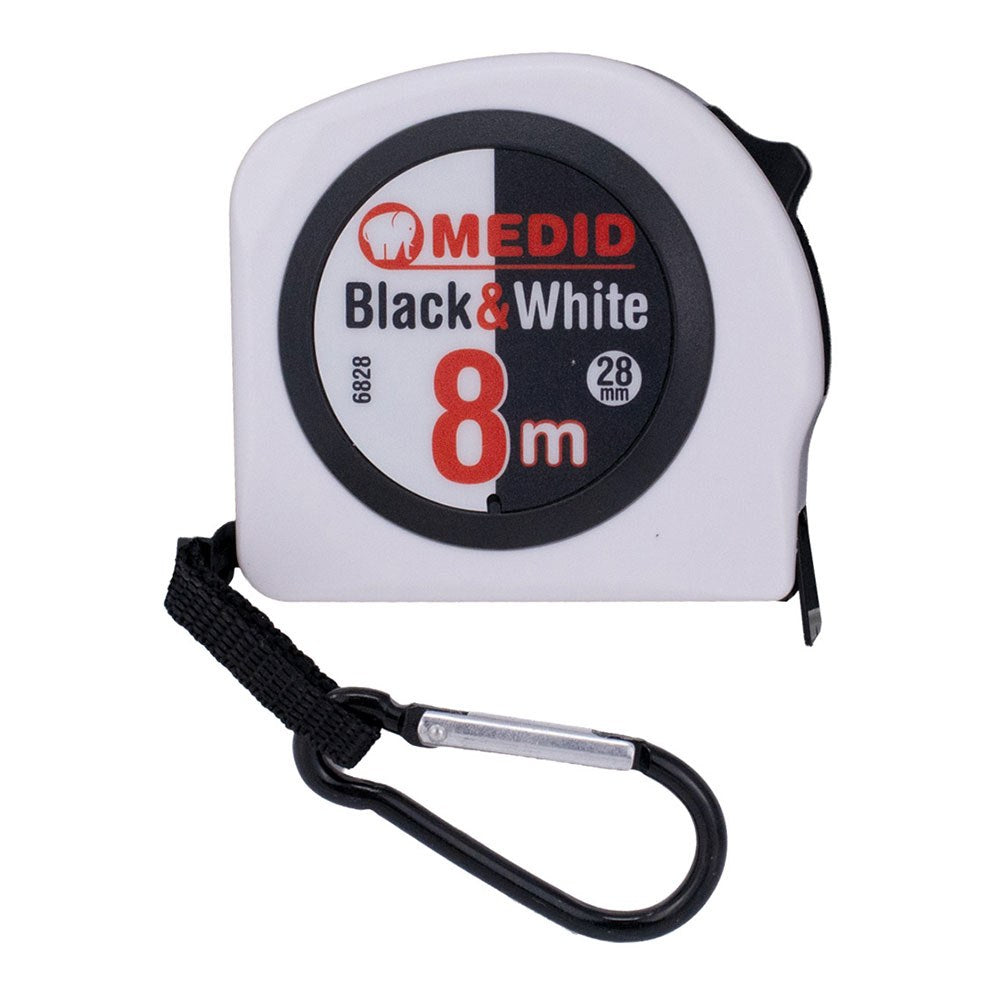 Flexómetro black & white 8 m x 28 mm