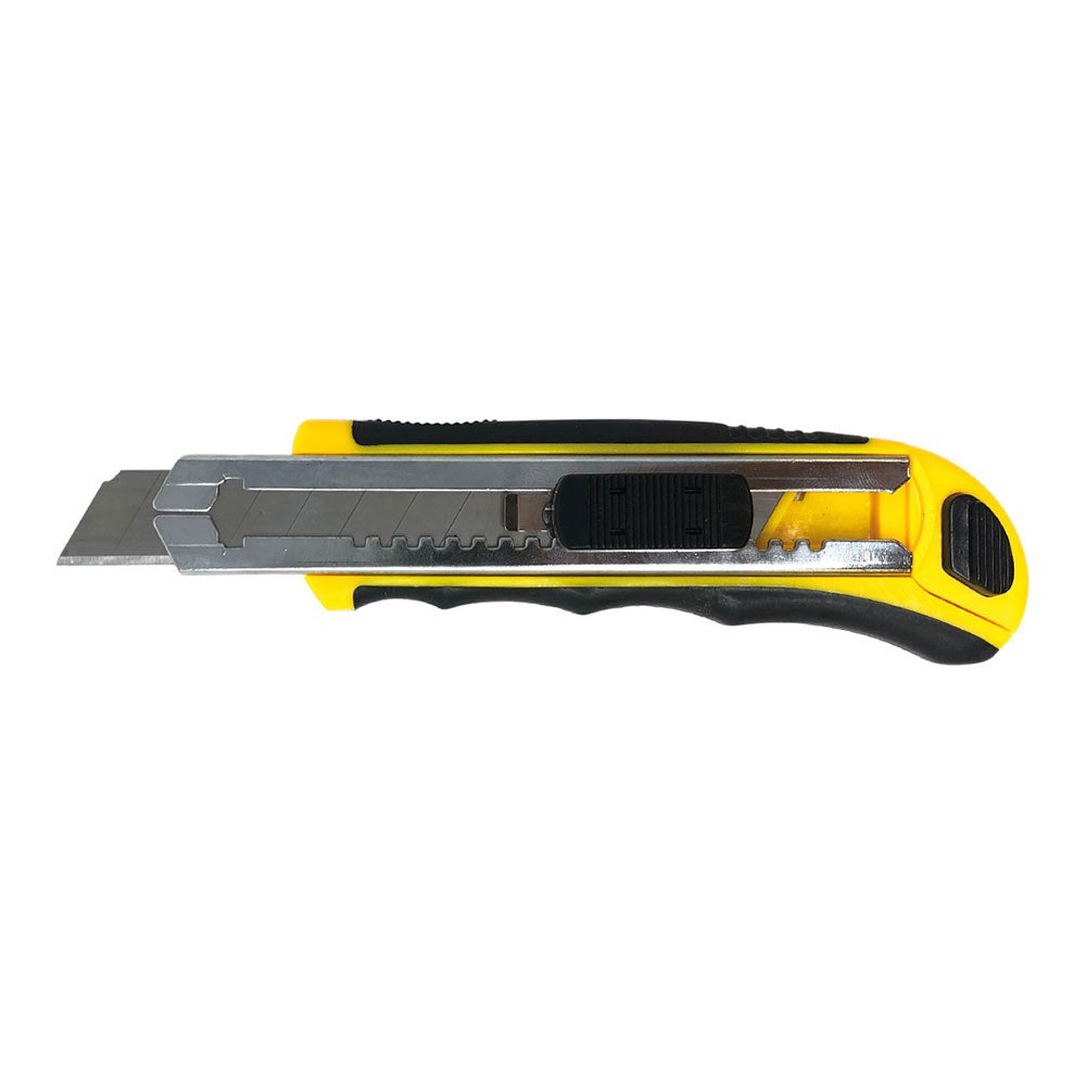 Cutter con cambio de cuchilla automático 18 mm + 8 cuchillas de recambio, expositor 24 uds