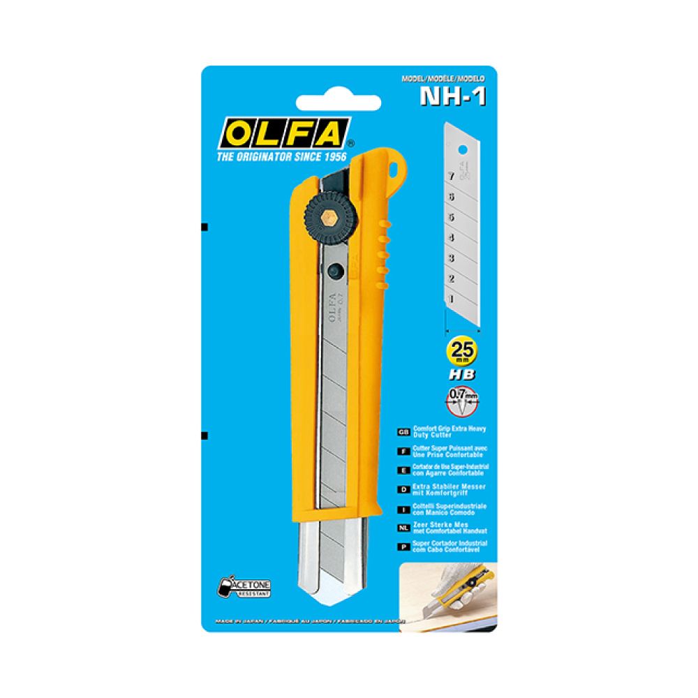 Cúter nh-1 con bloqueo manual y cuchilla de 25 mm