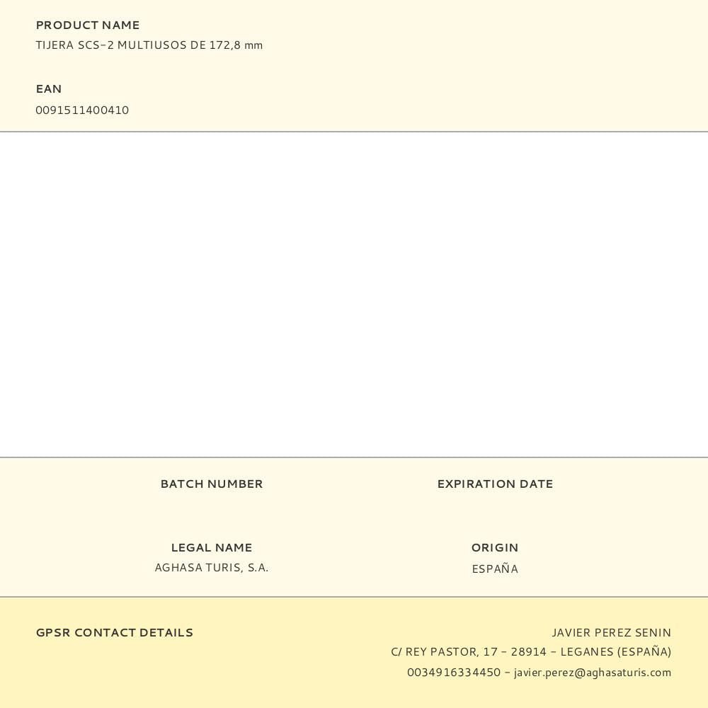 Tijera scs-2 multiusos de 172,8 mm