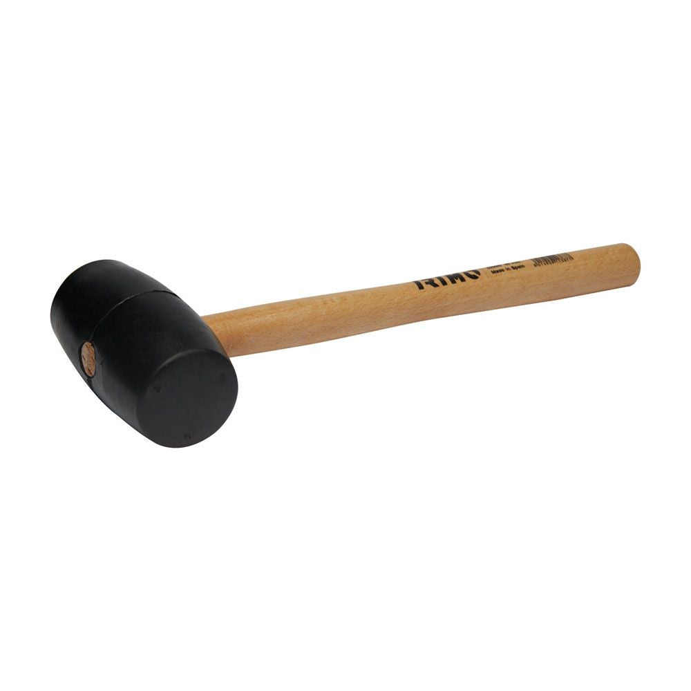 Maza de goma con mango de madera, 65 mm
