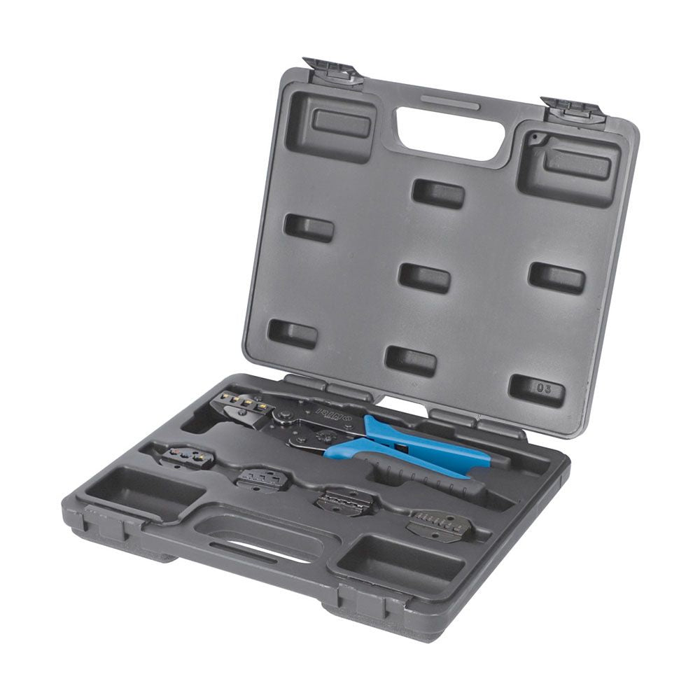 Alicates para engastar terminales 5 bocas intercambiables