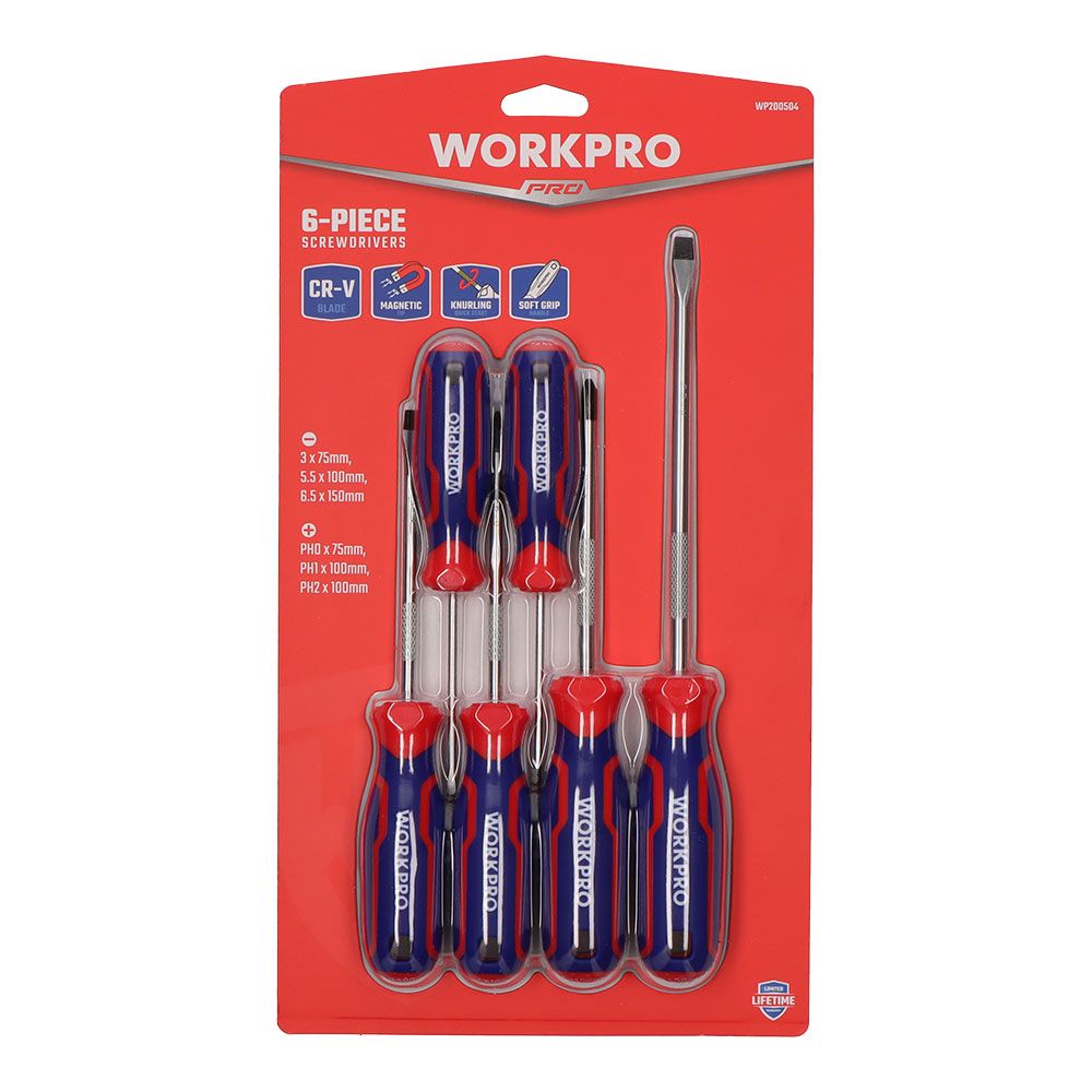 Destornilladores cr-v, juego de 6 piezas