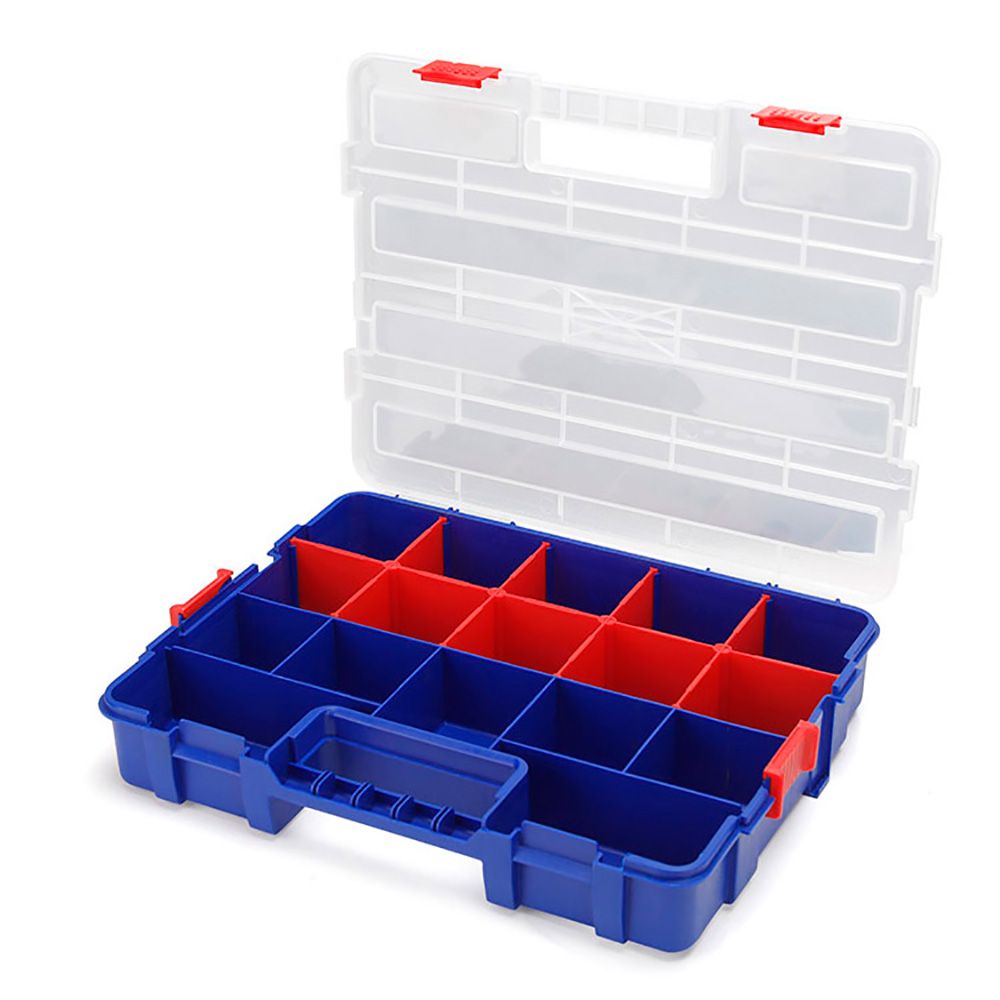Organizador de compartimentos apilable con tapa 18 divisiones