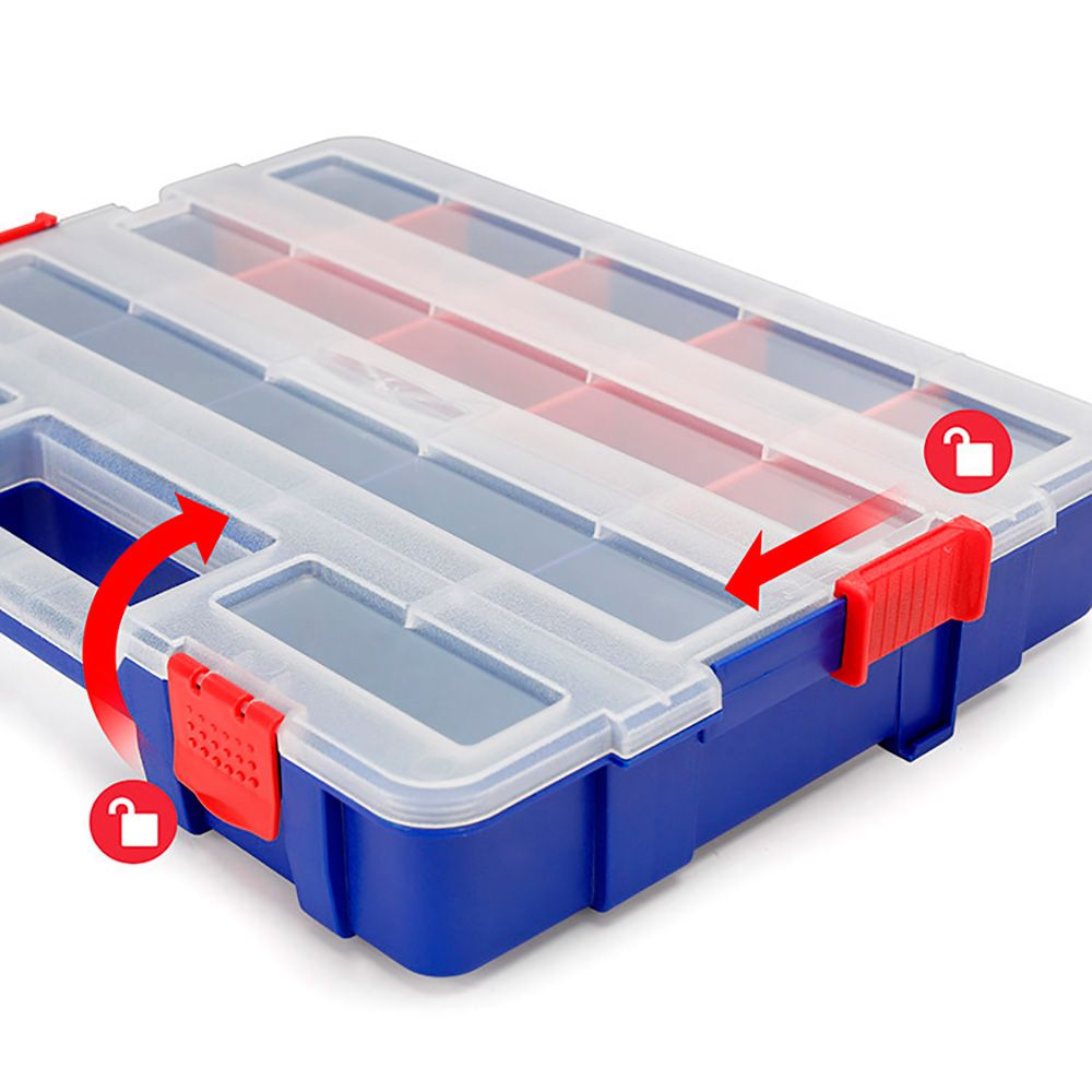 Organizador de compartimentos apilable con tapa 18 divisiones