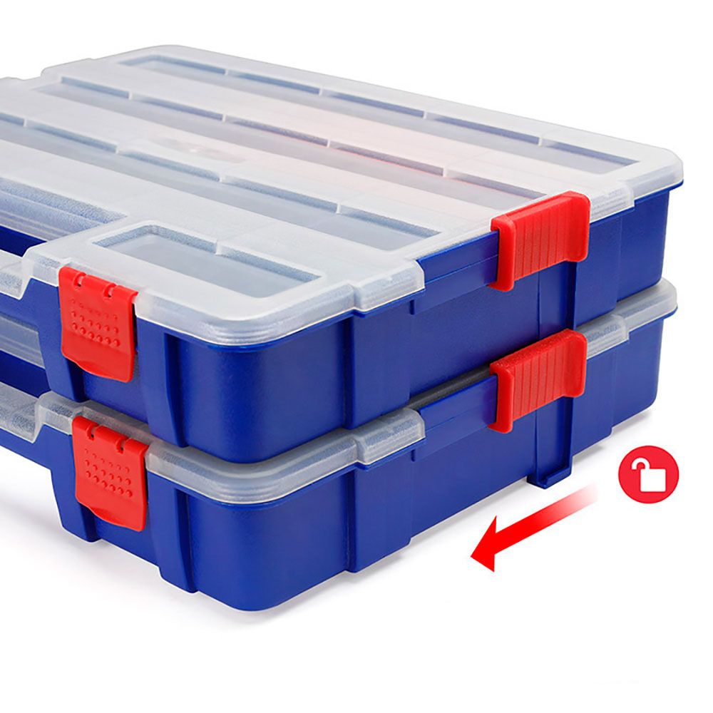 Organizador de compartimentos apilable con tapa 18 divisiones