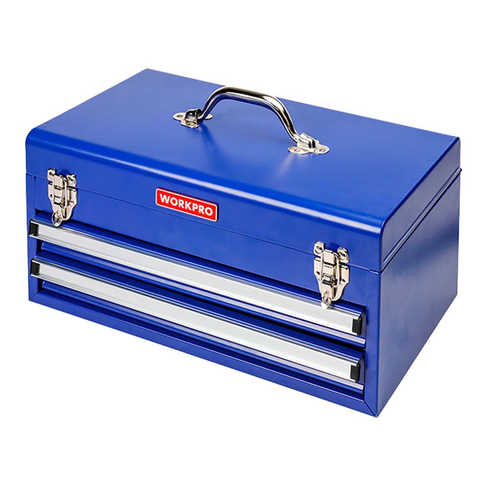 Caja de herramientas, metálica, 2 cajones, 46 x 24 x 22 cm