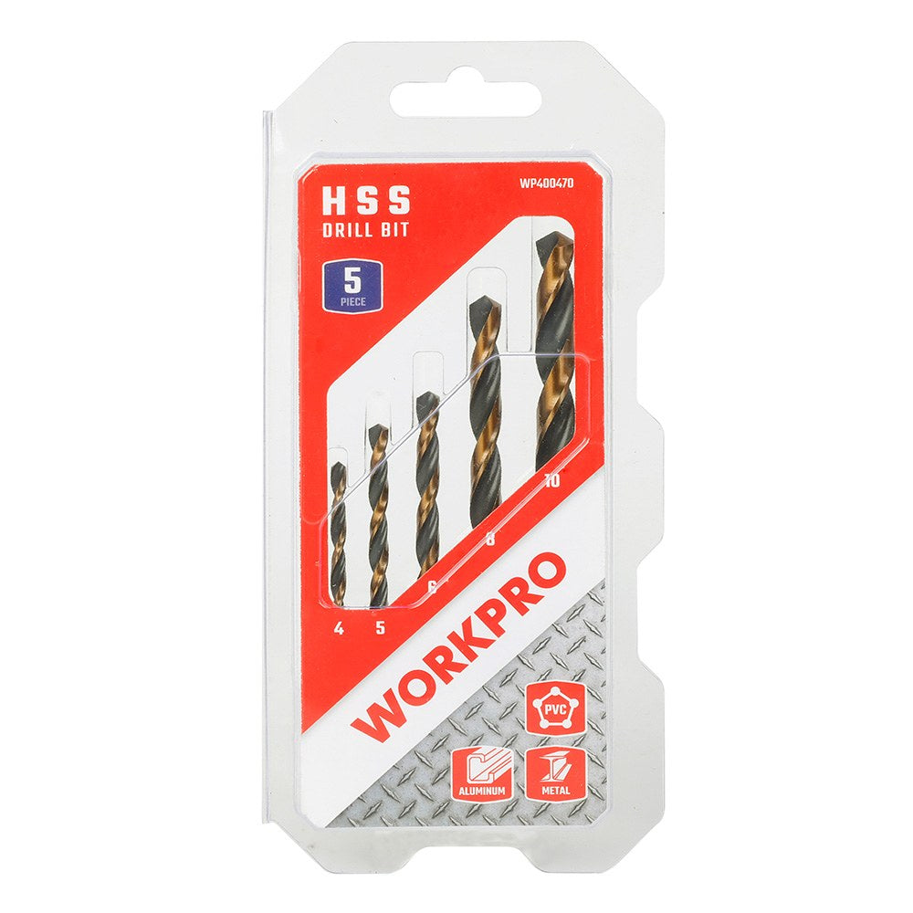Brocas para metal hss4241 laminadas, juego 5 piezas, ø4,00 - ø10,00 mm